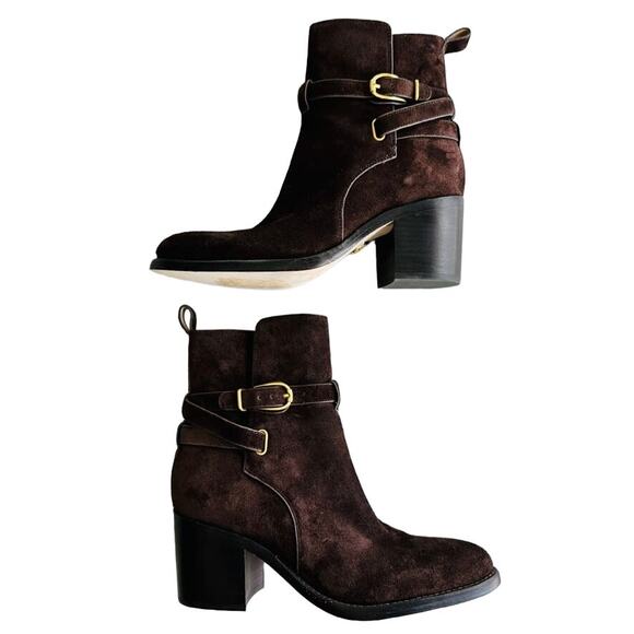 Veronica Beard Sohelia Suede Ankle Boot Size 38 / 8 NEW Espresso Brown w/Box Bag - Picture 3 of 9